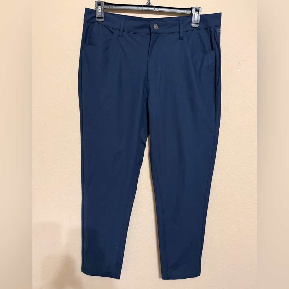 Men’s Navy Fabletics Don Trouser Pants Size 35x 32. New